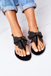 Flat Sandals With A Bow Lu Boo Black