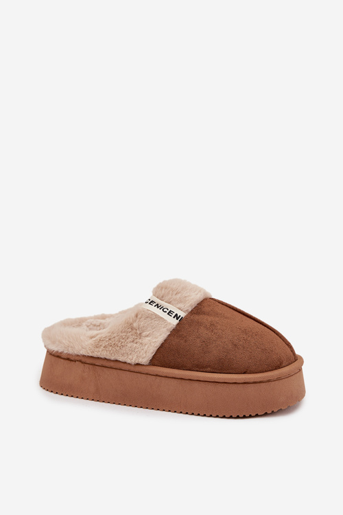 Women's slippers with fur Brown Parisse