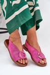 Flat Sandals With Decoration Pink Haliones