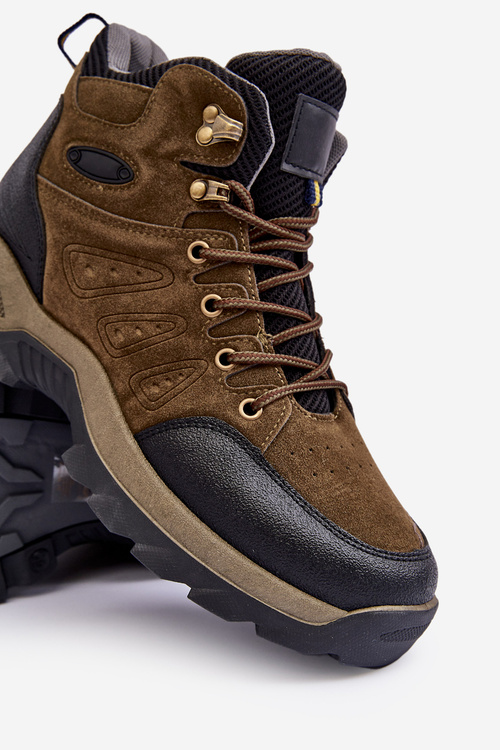 Buty Trekkingowe Trapery Męskie Ciemnozielone Fontanoe 85-915