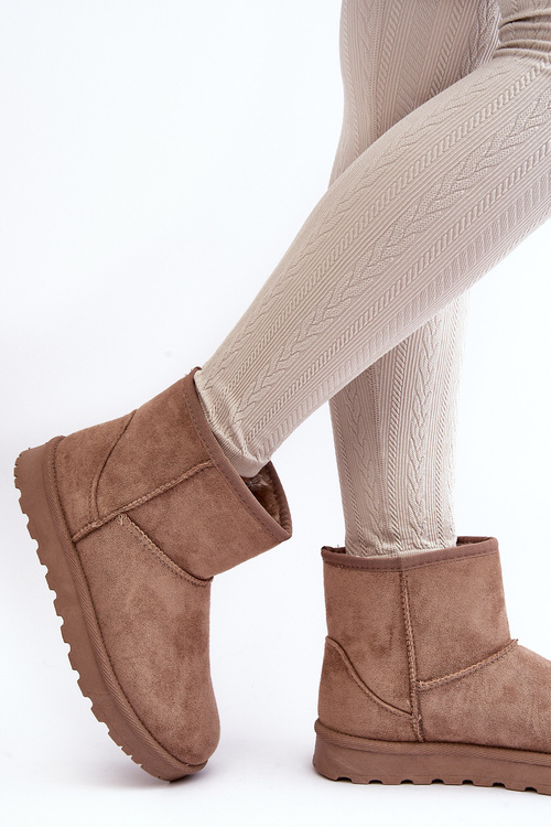Women's Suede Snow Boots Padded Beige Nanga