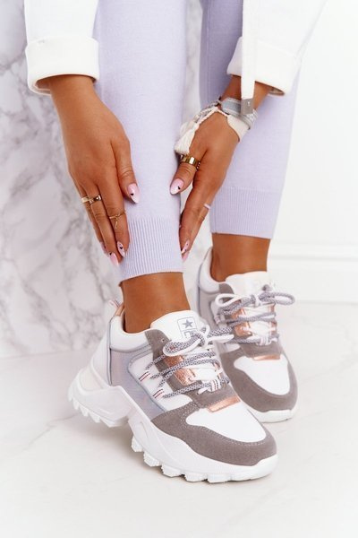 Women's Sneakers On A Chunky Sole White Power