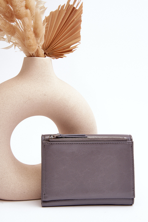 Women's Wallet Purse Made of Faux Leather Grey Joanela
