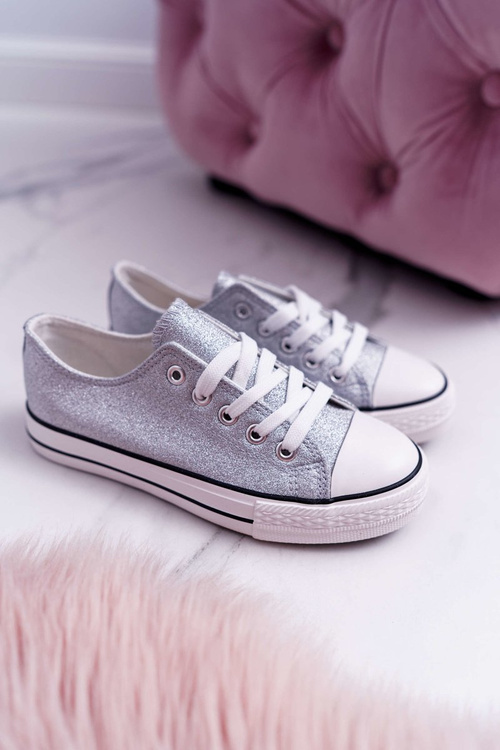 Children's Brocade Silver Misty Sneakers