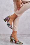 Czółenka Skóra Wężowy Wzór Wielobarwne Lewski Shoes 3277