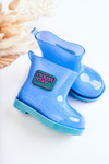 Children's Brocade Galoshes Blue Rain