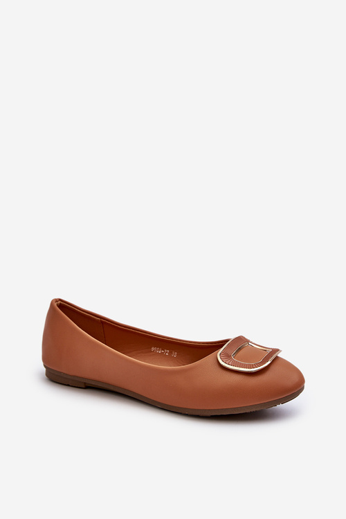 Ballerinas With Eco Leather Decoration Camel Enicoria