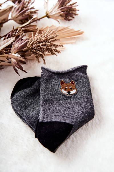 Children's Pressless Socks Fox Grey