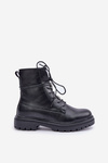 Insulated boots with decorative elements on lacing black Irivina