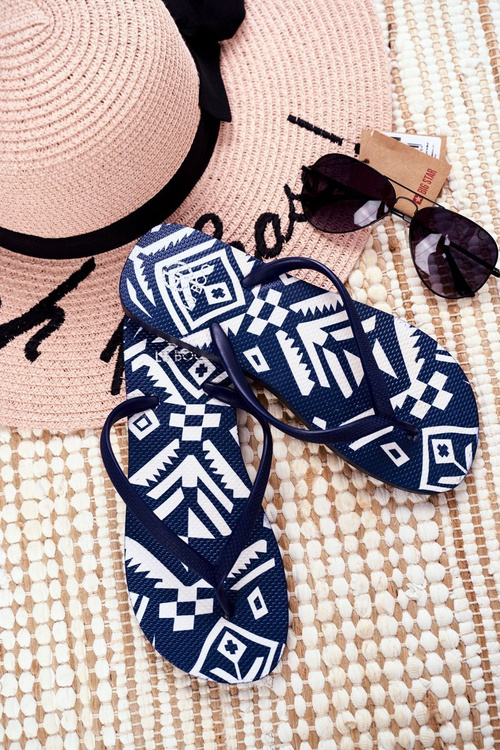 Rubber Flip Flops Lu Boo Flip Flops Navy Blue