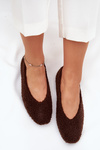 Ladies Ballet Flats With Sheepskin Chocolate Zimira