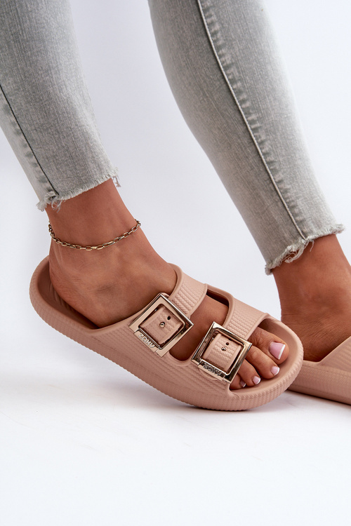 Damskie Klapki Lekkie Beżowe ZAXY LL285087