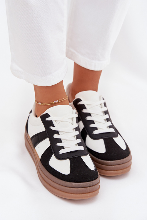 Women's Platform Sneakers Black-White Sivirae