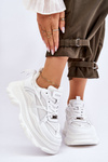 Buty Sportowe Masywna Platforma Białe GOE LL2N4029  