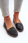 Women's Black Flat Heel Loafers Enzla