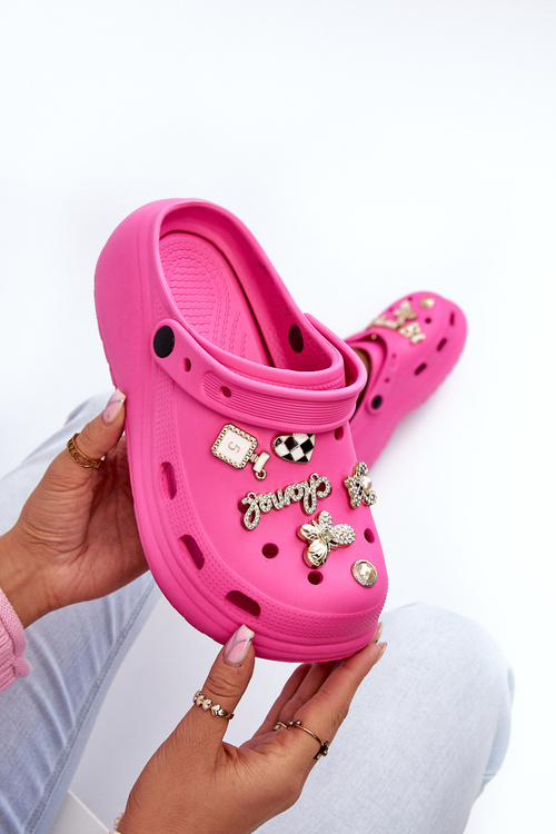 Women's Lightweight Foam Flip Flops on Thick Sole with Pink Accents Fuchsia Effiora