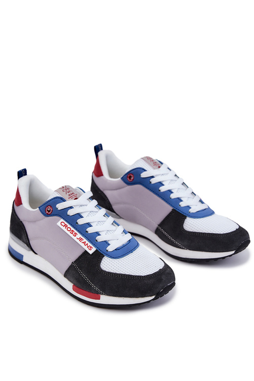 Sportowe Buty Męskie Wiązane Szare Cross Jeans JJ1R4010C 