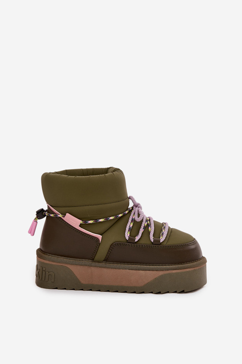 Damskie Śniegowce Na Platformie Khaki D.Franklin DFSH371015