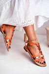 Elegant Sandals With Snake Pattern Orange Brooke