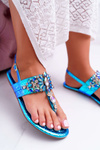 Flip Flops Sandals With Crystals Lu Boo Blue