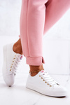 Women's Classic Sneakers White And Gold Ecoma