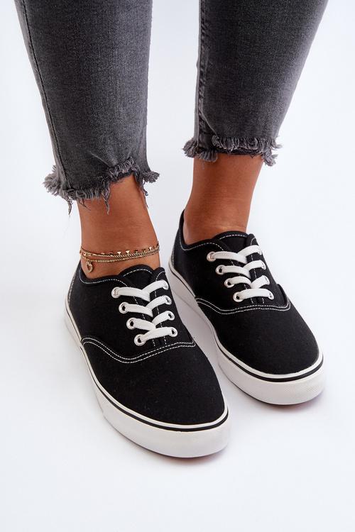 Tenisówki Trampki Klasyczne Damskie Czarne B-808