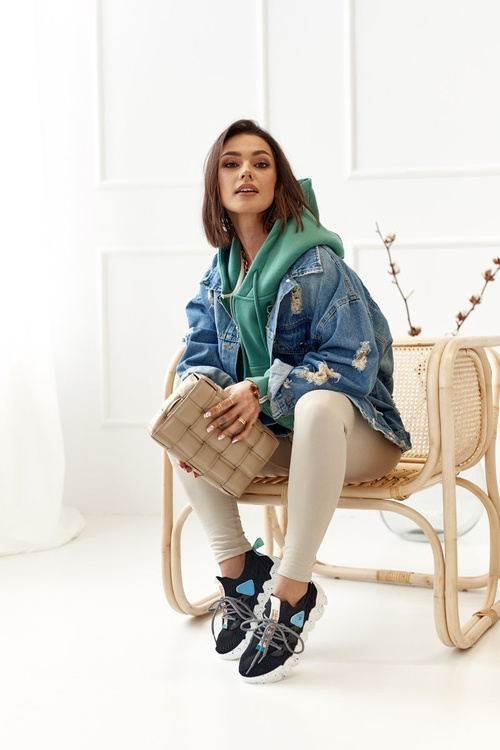 Damskie Sportowe Buty Skarpetkowe Czarne Fashion Pioneer