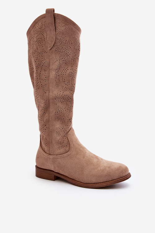 S.Barski HY66-132 Women's Beige Laced Boots