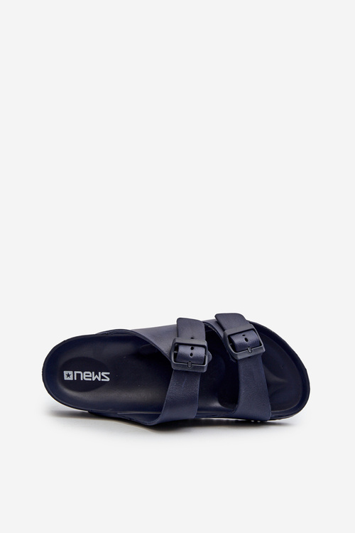 Men's Lightweight Foam Sandals with Buckles Navy Avatara