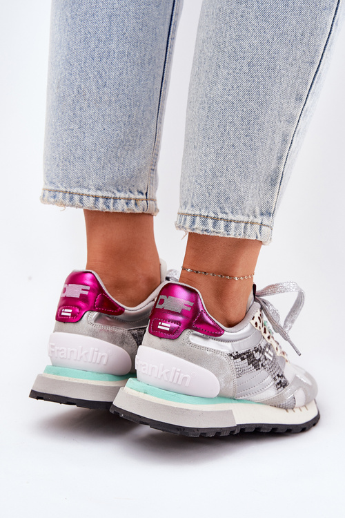 Buty Sportowe Sneakersy Damskie Srebrne D.Franklin DFSH378006