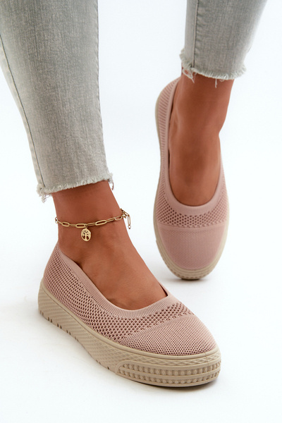 Tenisówki Damskie Slip-on Na Platformie Różowe Pimadea