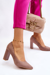 Suede Pumps On A Fashionable Heel Beige Estellia