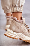 Botki Trapery Na Platformie Lee Cooper LCJ-22-44-1352L Beżowe