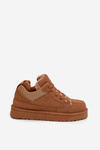 Damskie Sneakersy Ocieplane Futerkiem Camel Cyrissa