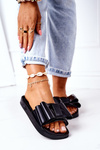 Rubber Slippers With A Bow Black April