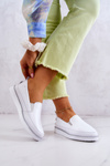 Women's Leather Slip-On Sneakers S.Barski White
