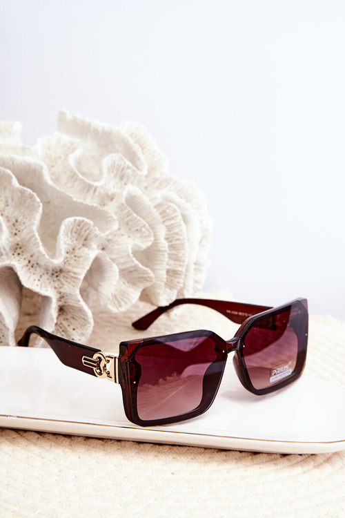 Przeciwsłoneczne Okulary Damskie Kwadratowe Brązowe UV400