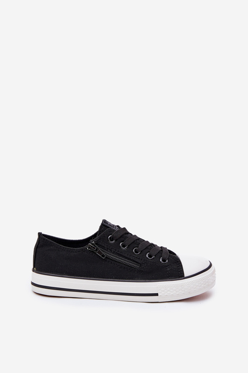 Children's Low Lace-Up Sneakers Black Margo