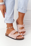 Suede Slippers On The Cork Sole Light Pink Jennifer