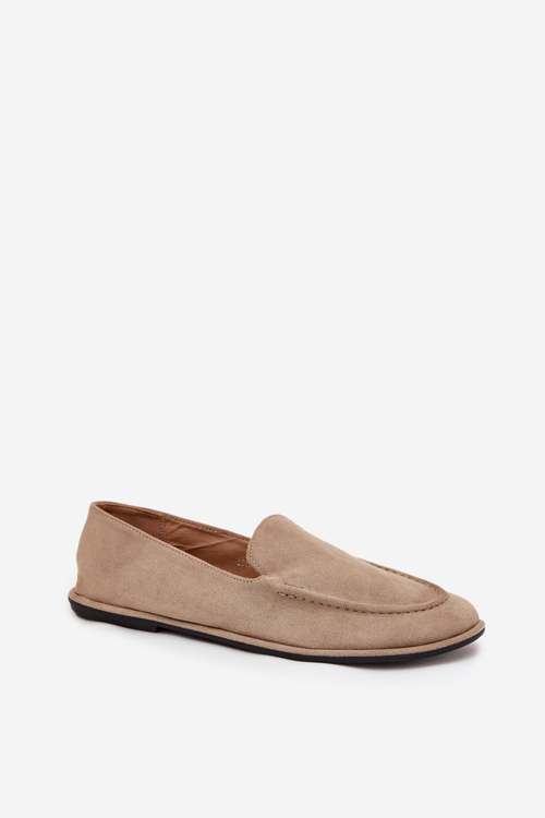 Women's Loafers Made of Eco Suede Flat Beige Miryelle