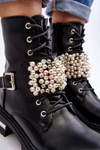 Lined Women's Work Boots Decorated Black Venizi