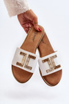 Women's White Sandals with Decoration Ollavia