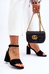 Suede Sandals On Heel Black Harriet