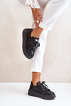 Leather Sports Shoes On Platform Maciejka 06191-42 Black