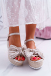 Women's Platform Platform Anchor Sandals With Bow Tie Beige Bounce