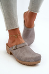 Women's Low Heel Mules Inblu BL000004 Grey