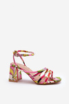 Patterned Sandals on Stiletto Multicolor Jenglla