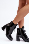 Women's Laced Heel Boots D&A CR8163 Black