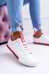 Women's Sneakers White Red Nigrid Stripe