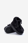 Snow Boots Kids Insulated with Fur Black Adelane